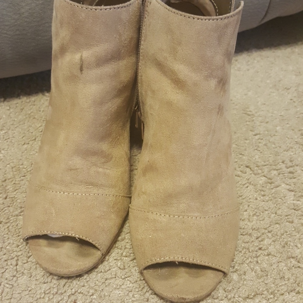 Peek a boo ankle boots